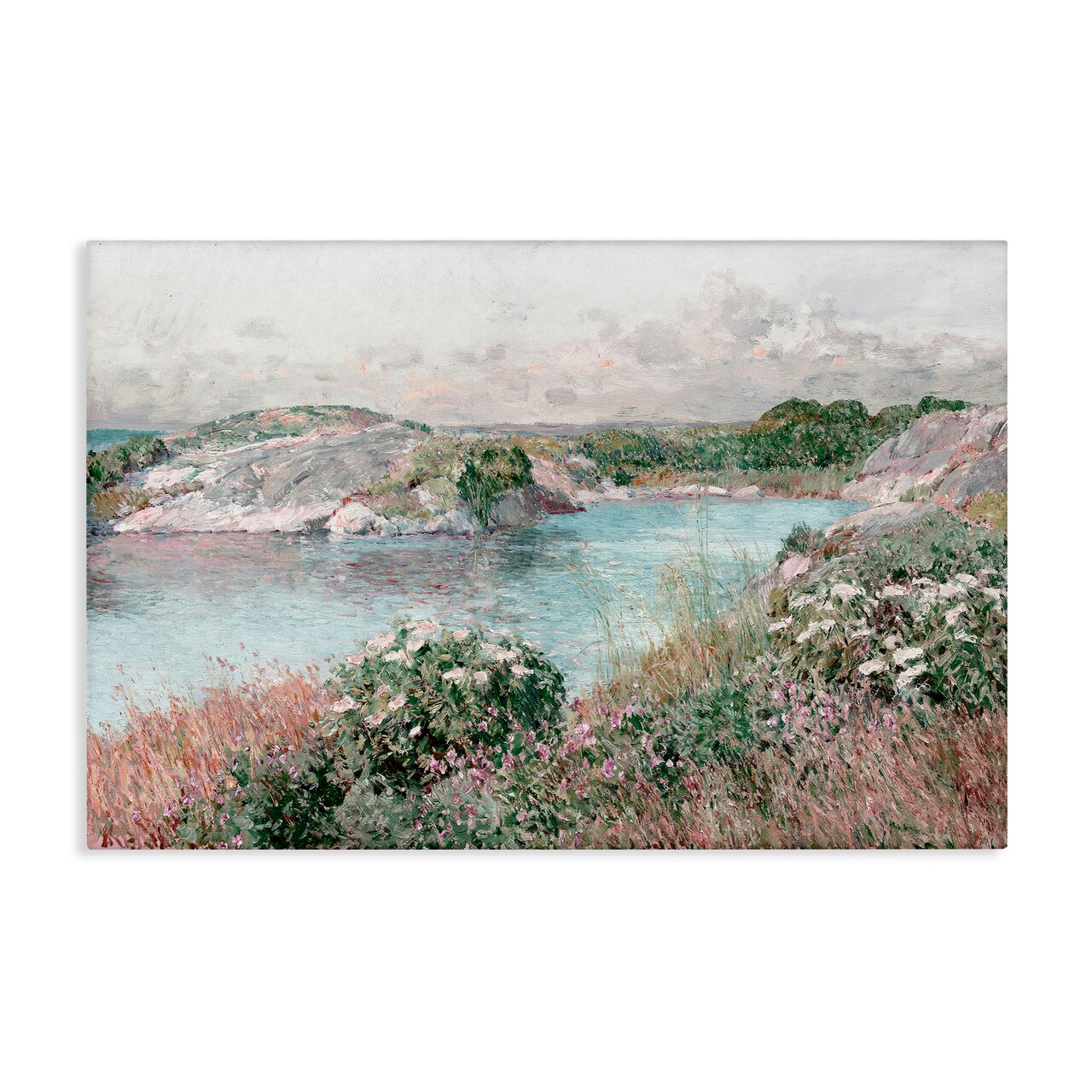 Stupell Industries Classic Riverbank Landscape Canvas Wall Art Design by Lettered and Lined